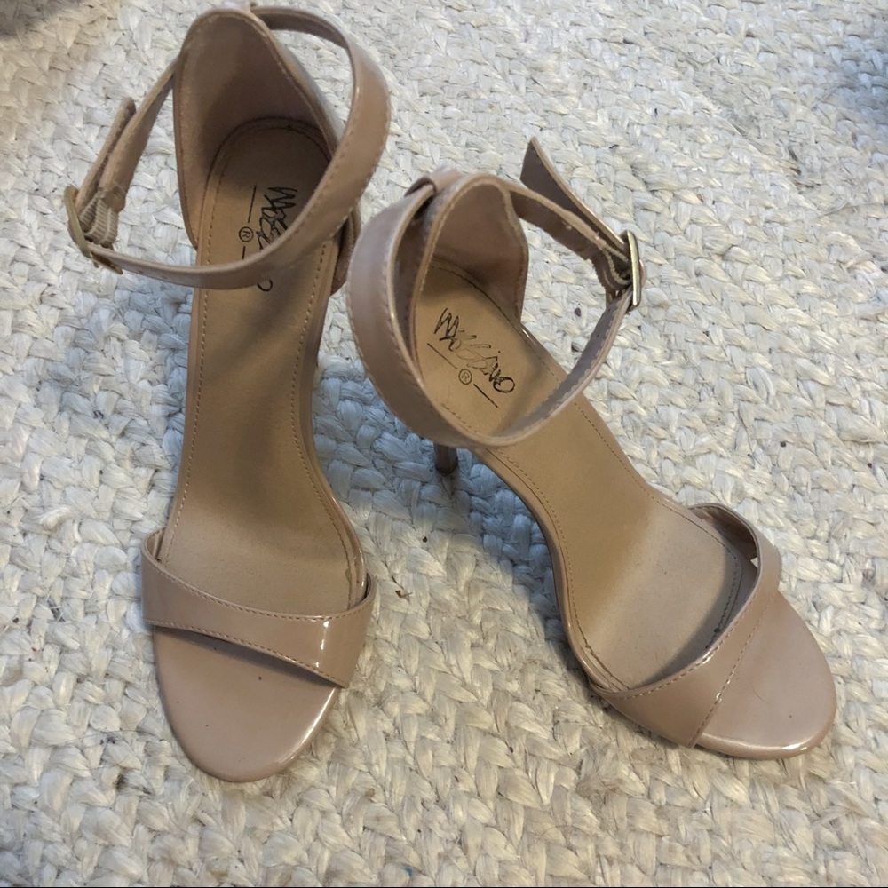 Faux Leather Nude Tan Heels